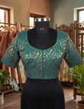 Plus Size Ramar Green Brocade Blouse