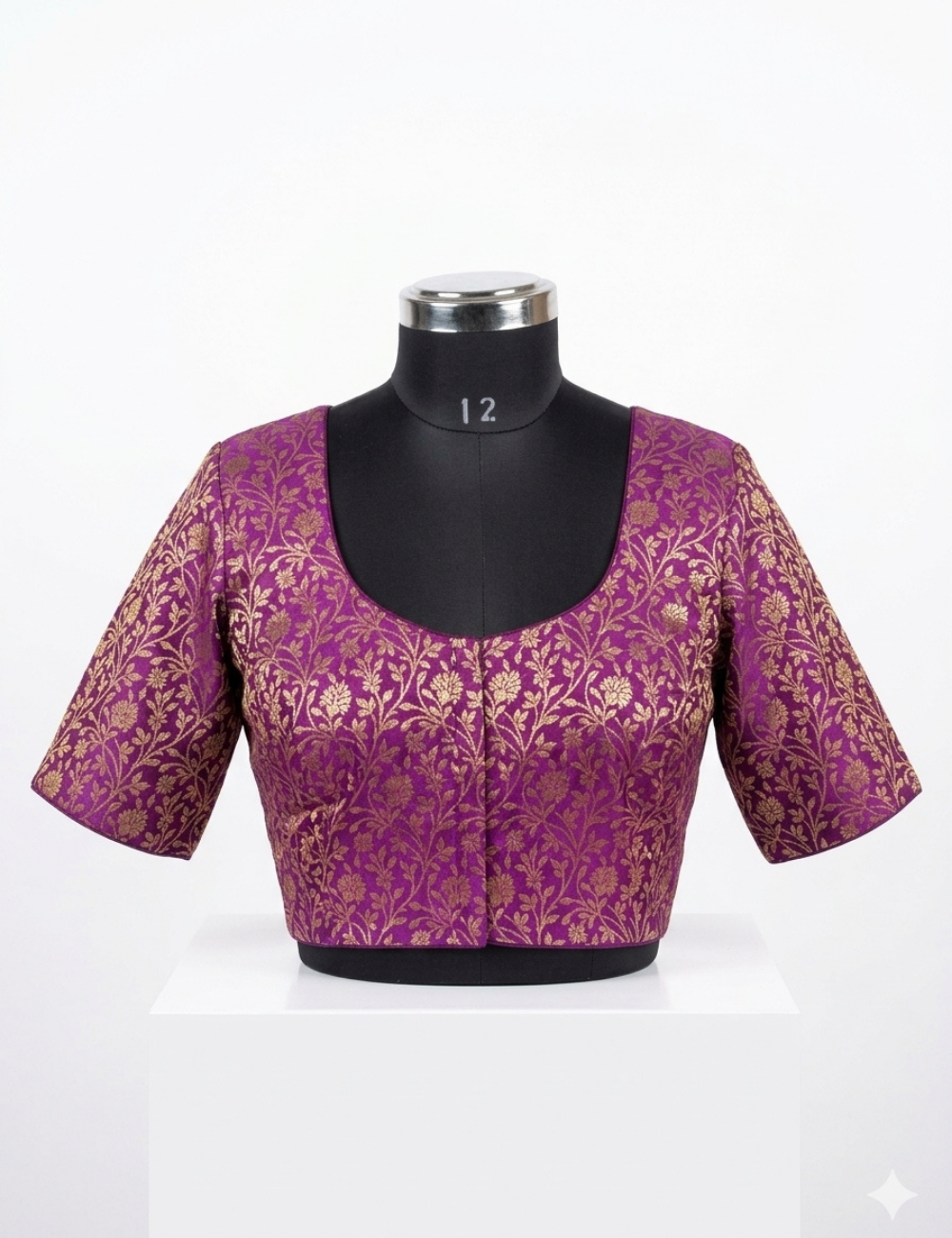 Plus size rani pink brocade blouse